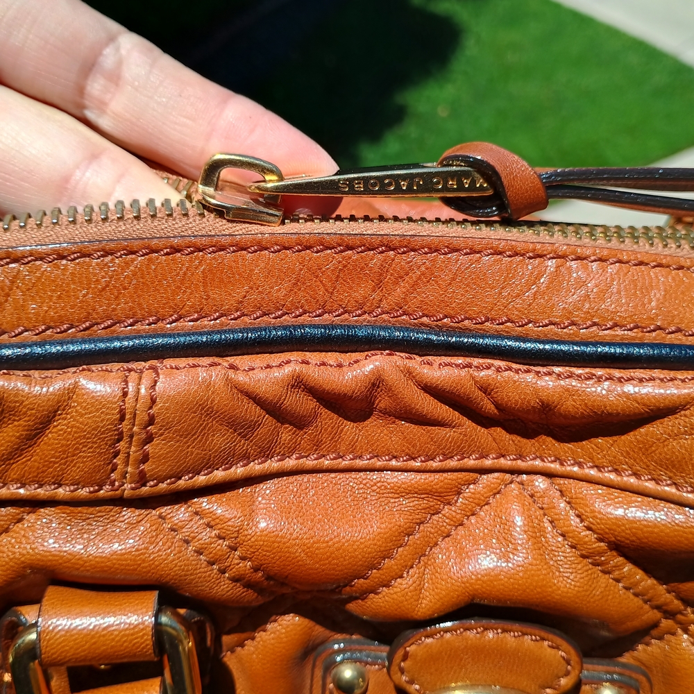 Marc Jacobs 'Emily' Bowler Satchel in Caramel Brown Quilted Leather - Picture 9 of 15